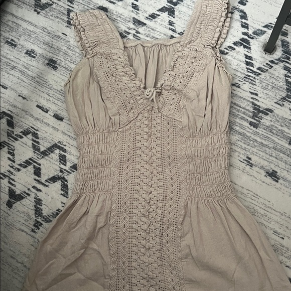 Beige Cotton & Crochet Top - Picture 5 of 7
